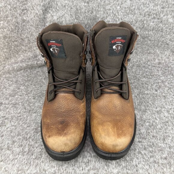 ✅Mens 10 Herman Survivors Revolver Leather Work Boots Brown Soft-Toe Lace-Up FO - Picture 7 of 13
